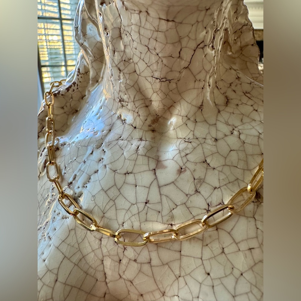 Elegant Italian Gold Over Sterling Chain Necklace 17” With 2” Extender